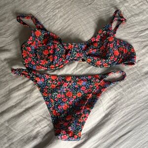 Kulani floral Print Bikini Set small bottom large top